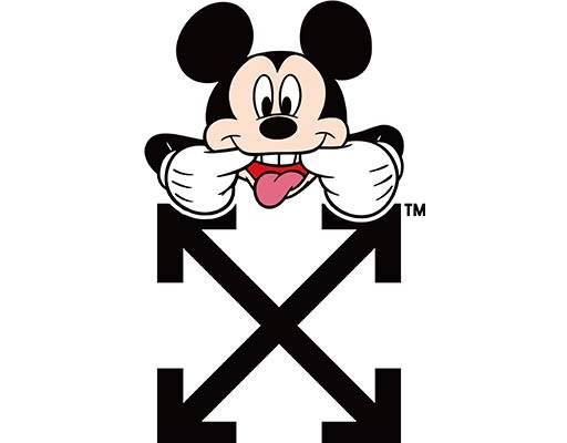 米老鼠矢量off white图案迪士尼卡通矢量米奇做鬼脸矢量米奇吐舌头矢量