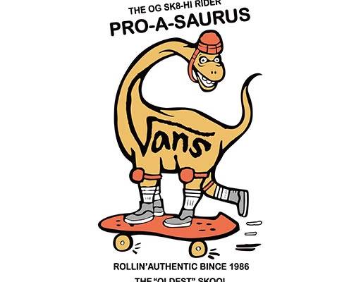 卡通恐龙矢量玩滑板的恐龙矢量戴帽子的恐龙矢量万斯图案vans矢量