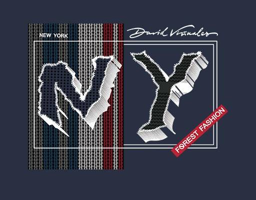 立体英文字母矢量毛线图案NY英文字母简约文字矢量绣花英文字母