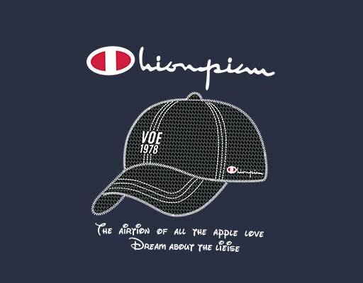 帽子矢量英文字母矢量手绘简约帽子绣花帽子矢量