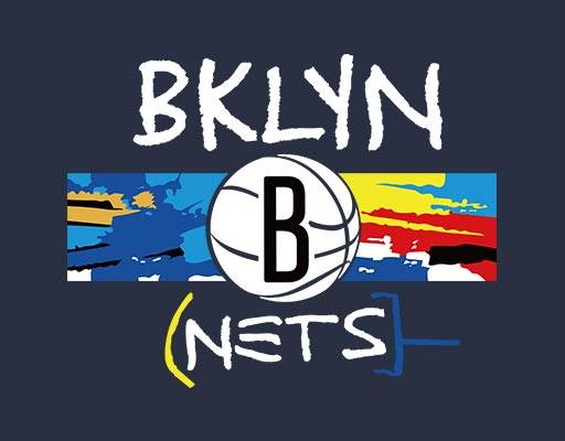 篮球英文字母矢量bklyn英文字母矢量彩色横条矢量篮球标志矢量