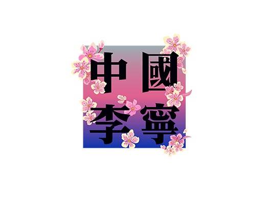 中国李宁文字图案简约文字图案彩色文字中文字母图案桃花图案