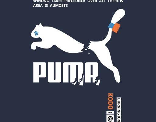 断裂的puma矢量卡通豹子矢量彪马logo矢量英文字母矢量