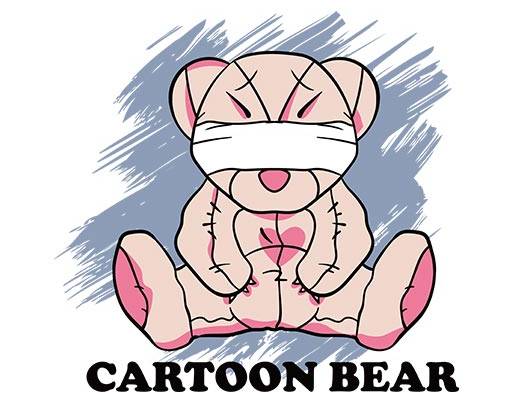 卡通手绘小熊矢量涂鸦小熊矢量可爱卡通动物矢量英文字母矢量小熊
