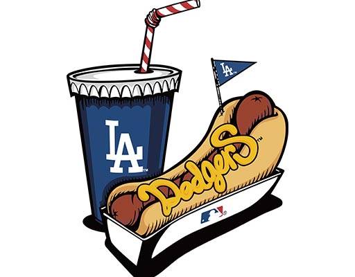 可乐汉堡矢量食物矢量卡通热狗矢量卡通饮料矢量LA矢量图案美国职棒大联盟Major League Baseball MLB