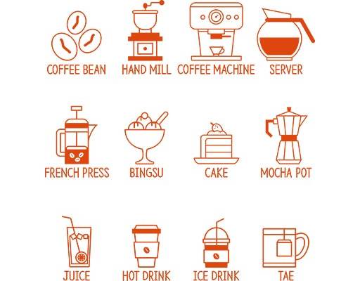 卡通饮料机矢量果汁矢量咖啡矢量英文字母矢量果汁机矢量线条图案