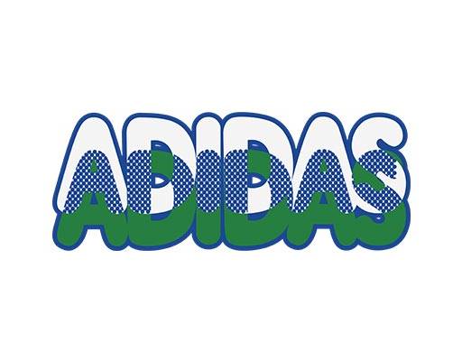 adidas英文字母矢量卡通字母矢量立体文字矢量