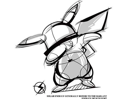 皮卡丘矢量图案卡通动物手绘皮卡丘手绘线条图案英文字母矢量ピカチュウPikachu vector