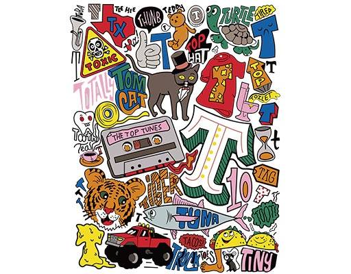 卡通插画矢量可爱卡通猫咪老虎矢量立体文字矢量卡通汽车矢量手绘插画