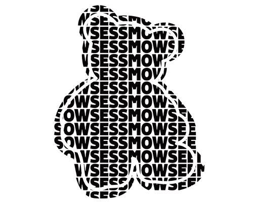 卡通小熊剪影矢量英文字母矢量可爱卡通动物剪影字母矢量