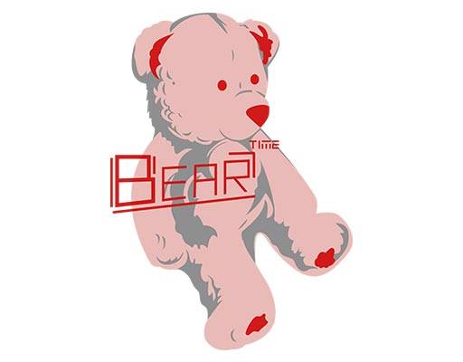 卡通小熊矢量可爱小熊手绘英文字母bear粉色小熊卡通动物矢量