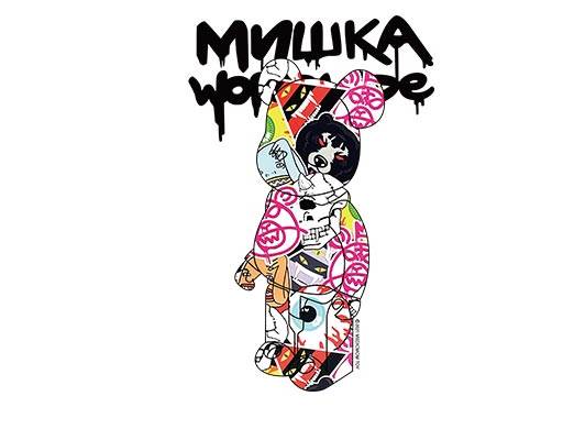 卡通小熊矢量Mishka NYC眼睛图案欧美品牌图案简笔小熊剪影矢量