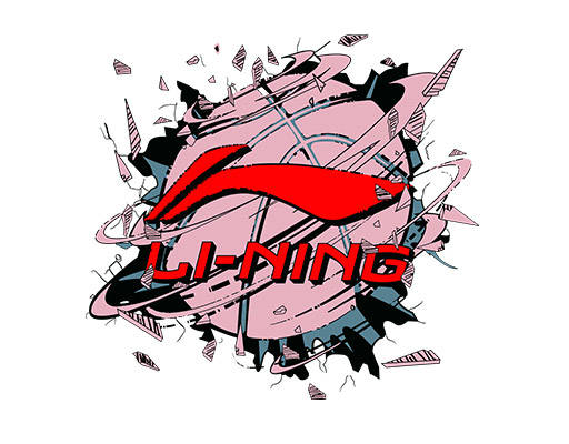 篮球图案李宁logo图案卡通篮球破碎篮球图案手绘篮球运动图案