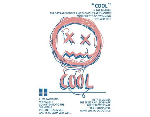 手绘笑脸矢量英文字母矢量卡通线条矢量图案彩色线条表情