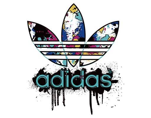 adidas阿迪达斯矢量图案涂鸦三叶草矢量喷溅图案破碎杂乱英文字母泼墨英文