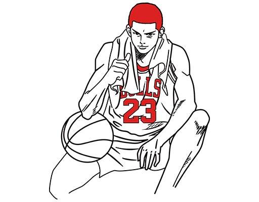 灌篮高手矢量人物线头手绘矢量樱木花道矢量人物手稿线条篮球人物矢量