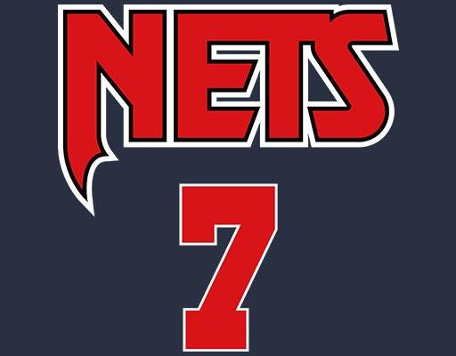NETS字母矢量数字7矢量图案球衣号码矢量数字字母矢量
