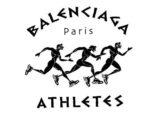 巴黎世家奔跑的人物矢量卡通男孩跑步男孩Balenciaga Language Logo Vector人物剪影矢量