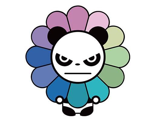 卡通熊猫矢量熊猫太阳花矢量图案hipand你好熊猫矢量图案