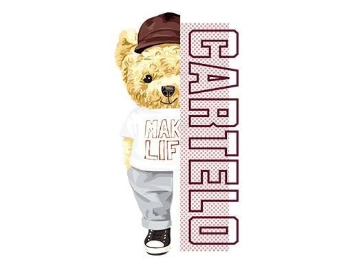 卡通小熊矢量英文字母矢量小熊半边小熊戴帽子的小熊cartelo英文字母矢量