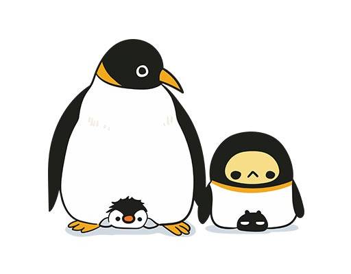 卡通企鹅矢量可爱动物卡通鸟矢量儿童印花图案