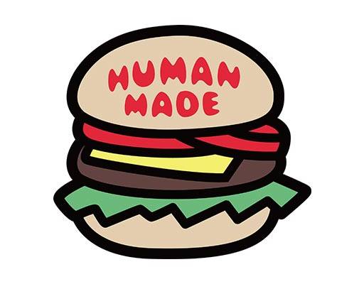 汉堡包矢量英文字母human made卡通汉堡手绘图案