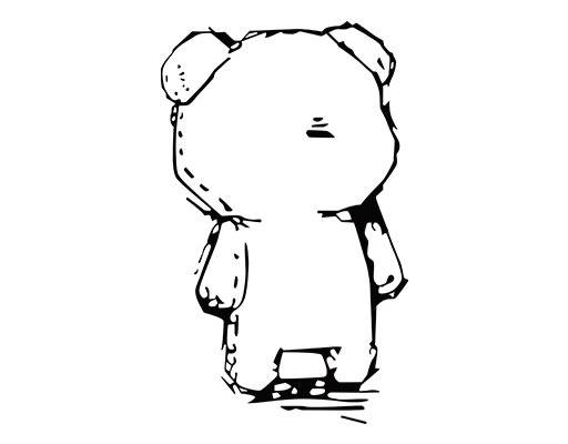 手绘卡通小熊矢量小熊背影矢量小熊剪影图案卡通动物