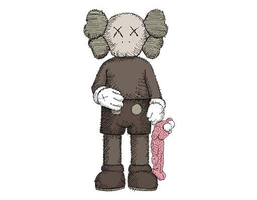 kaws素材考斯卡通图案人物欧美卡通动画人物毛绒公仔矢量XX图案