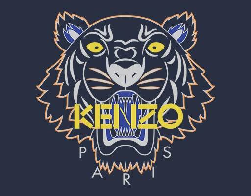 高田贤三KENZO老虎头像矢量线条老虎动物头像矢量