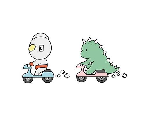 奥特曼小怪兽骑摩托的奥特曼骑摩托的小怪兽恐龙矢量卡通奥特曼卡通恐龙