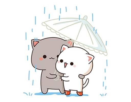 可爱小熊矢量两只小熊下雨天小熊矢量表情包矢量图案