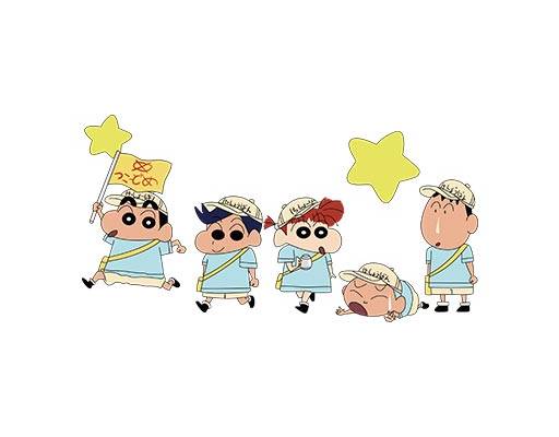 蜡笔小新矢量卡通小孩矢量动画片人物矢量旅游团卡通