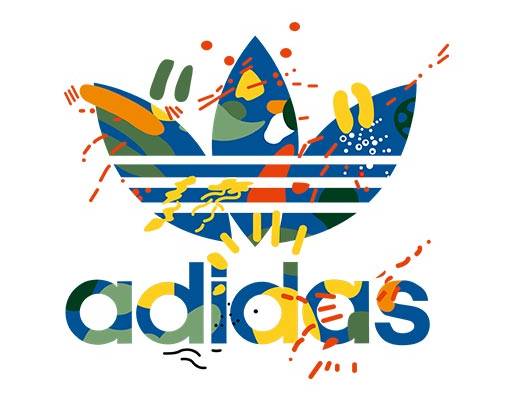 阿迪达斯矢量水墨涂鸦阿迪adidas三叶草矢量图案泼墨
