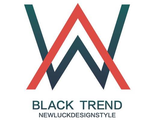 彩色W英文字母矢量线条图案红色炫彩渐变