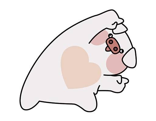 卡通小猪矢量起飞动作手势可爱卡通动物猪简笔画猪