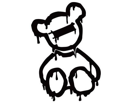 卡通小熊矢量黑色小熊剪影矢量涂鸦小熊泼墨小熊