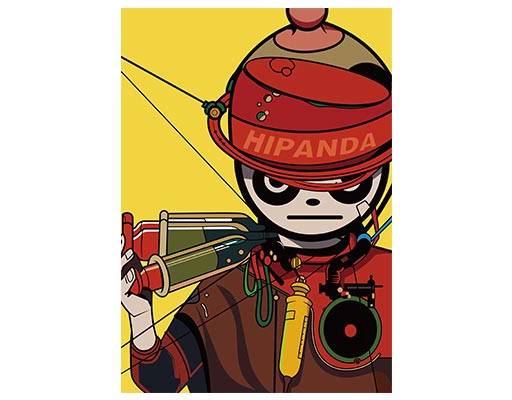 卡通动物矢量hipanda你好熊猫矢量卡通熊猫矢量武士熊猫素材戴头盔的熊猫