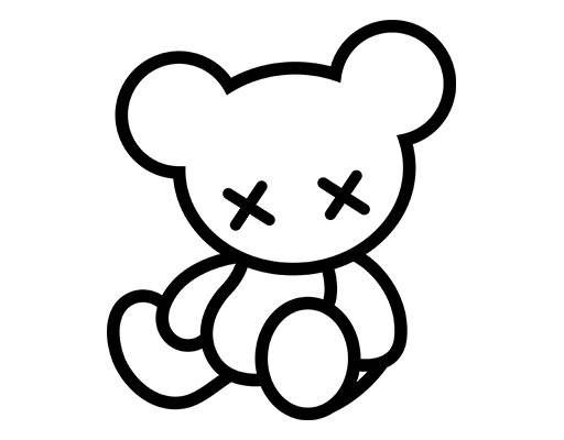卡通小熊线条矢量手绘大头小熊简笔画小熊