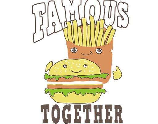 薯条汉堡包矢量食物矢量图案英文字母卡通