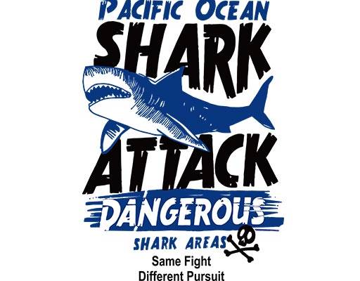 鲨鱼矢量英文字母卡通矢量手绘鲨鱼骷髅头矢量男装印花图案