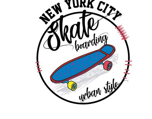 滑板矢量素材英文字母卡通图案手绘卡通圆形图案印花数字字母