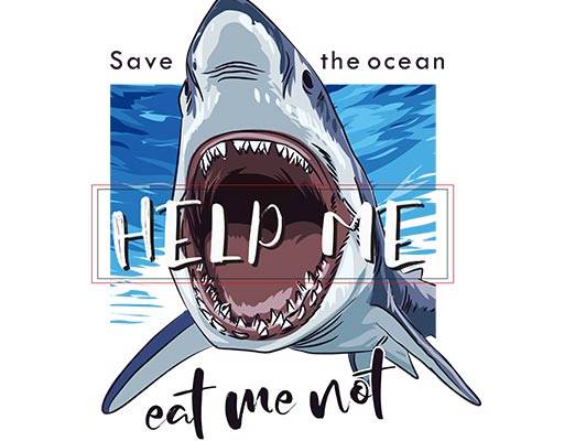 海洋生物矢量鲨鱼卡通矢量鲸鱼图案男装印花素材卡通动物