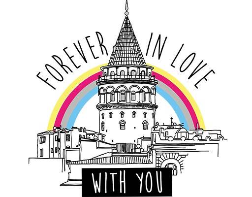 建筑矢量彩虹图案线条建筑英文字母矢量卡通房子