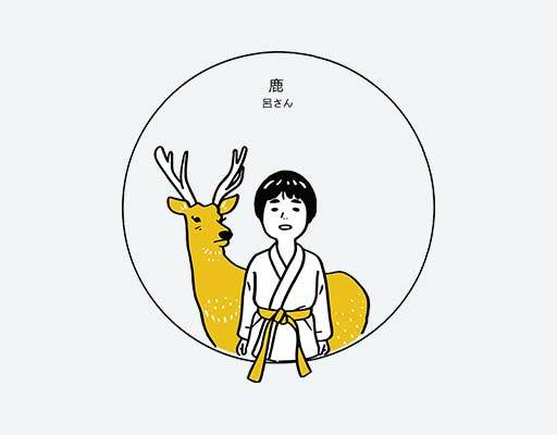 卡通小男孩矢量印花图案卡通鹿线条男孩简笔画矢量