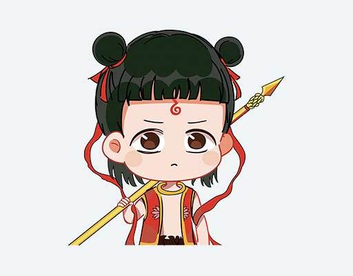 哪吒矢量卡通素材卡通动画片人物矢量卡通小男孩中国古代神话人物矢量