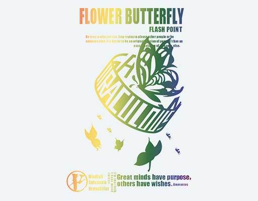 彩色蝴蝶矢量印花字母炫彩印花图案英文字母矢量素材