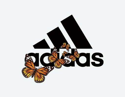 蝴蝶矢量阿迪logo矢量adidas矢量标志彩色蝴蝶矢量