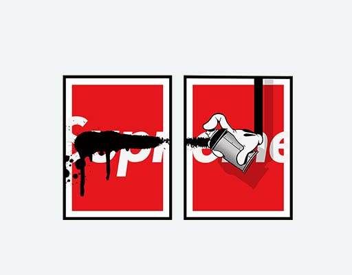 superme矢量英文字母喷绘矢量图案卡通手臂矢量油漆矢量图案