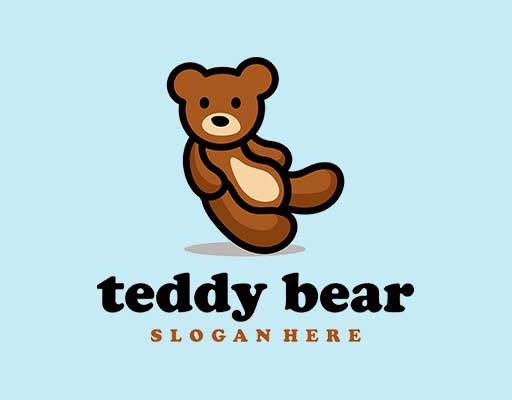 卡通小熊矢量手绘简笔画小熊棕色小熊可爱小熊矢量