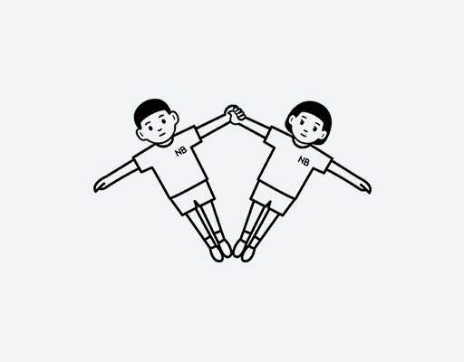 卡通女孩矢量NB男孩女孩New Balance卡通人物矢量人物简笔画矢量